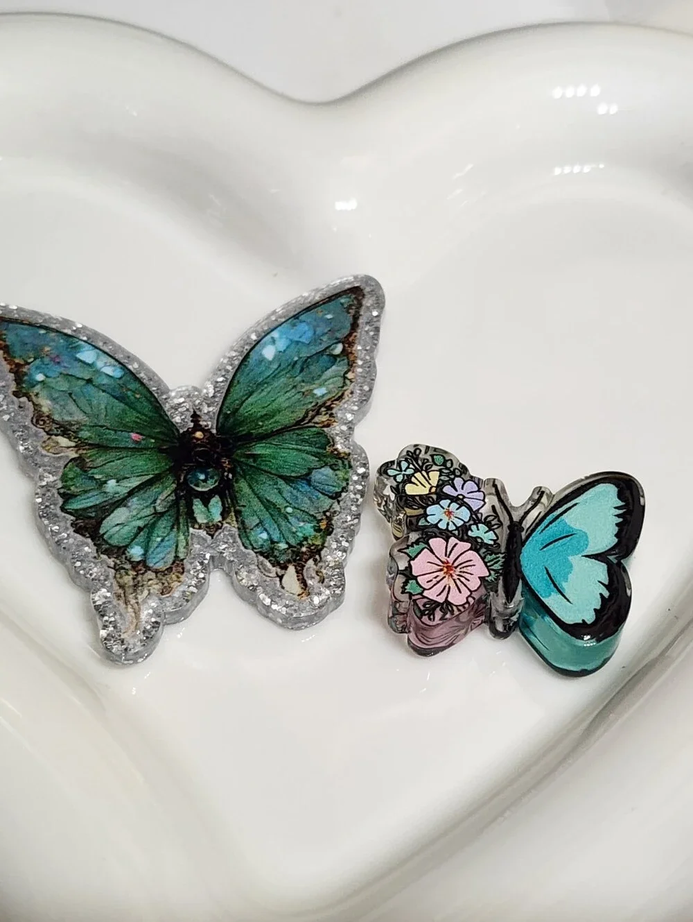 Butterfly Flatback Focal Beads Badge Keychain Beaded Pen Crafts Magnet Hair Clip